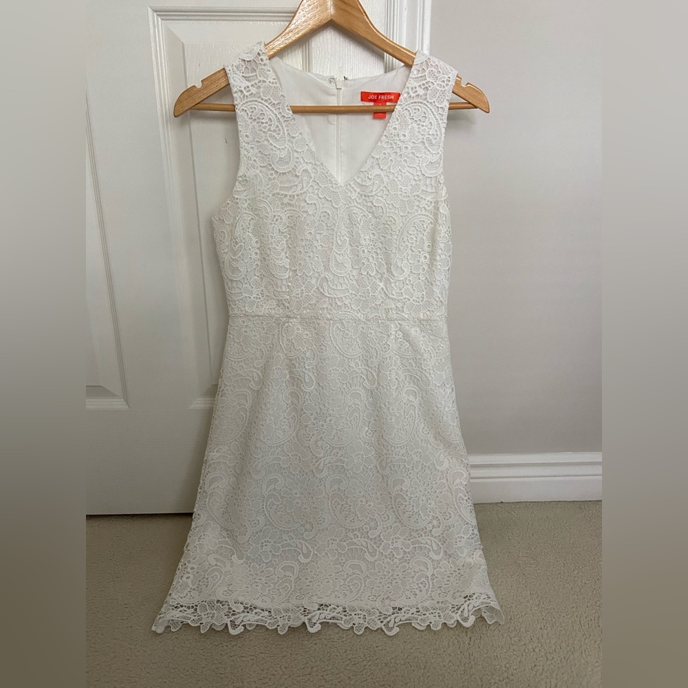 White Eyelet/Lace Dress - Joe Fresh